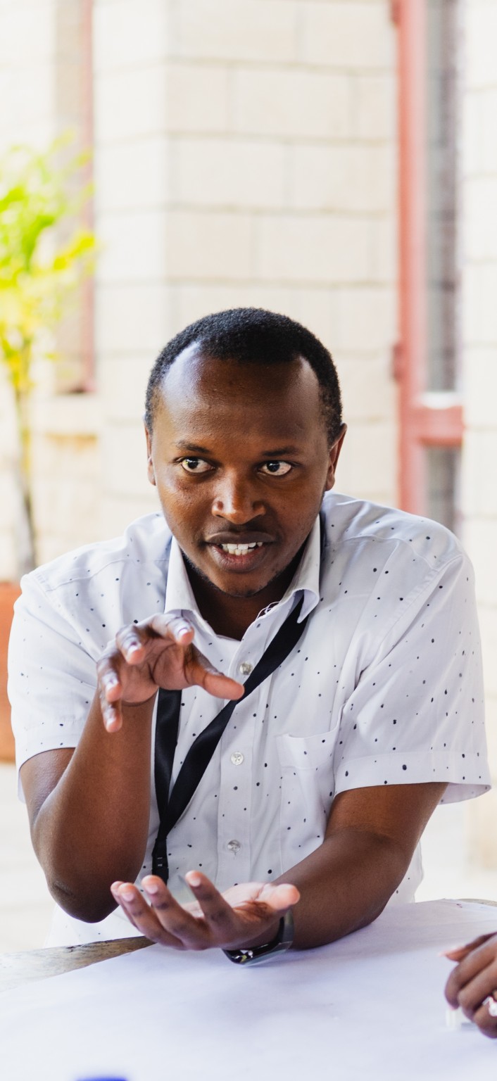 Daniel Kamau facilitating a training session