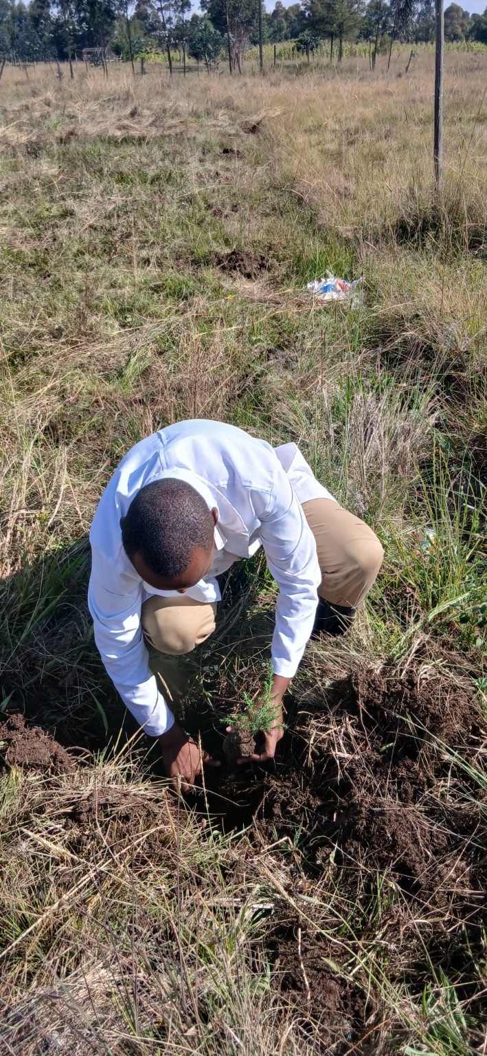 Daniel Kamau participating in community tree planting