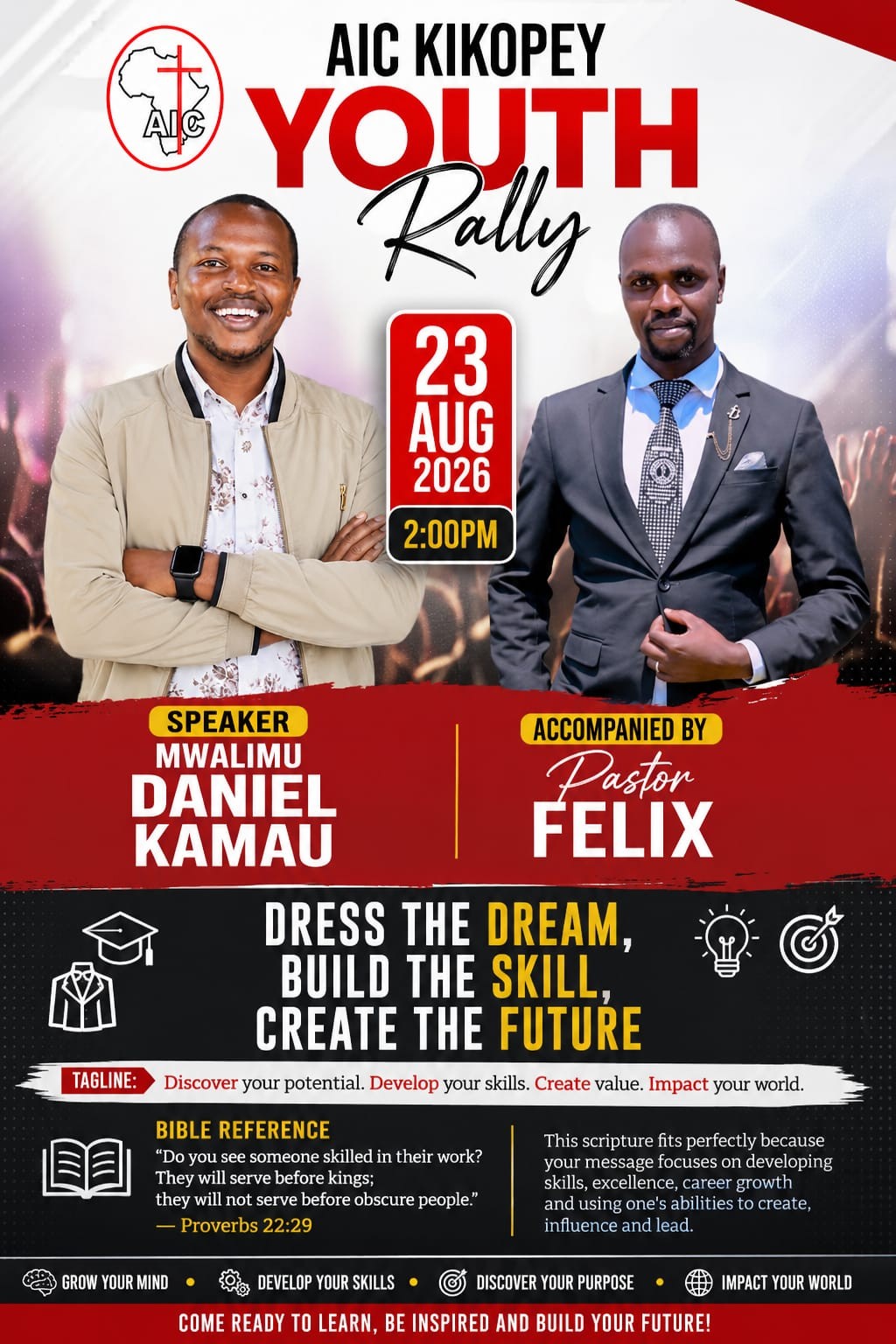 Daniel Kamau speaking at a youth career and skills event